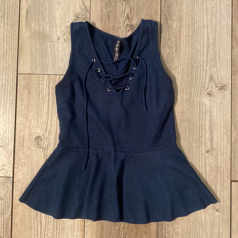 Design Lab Lord & Taylor Suede Tank Top Size Small